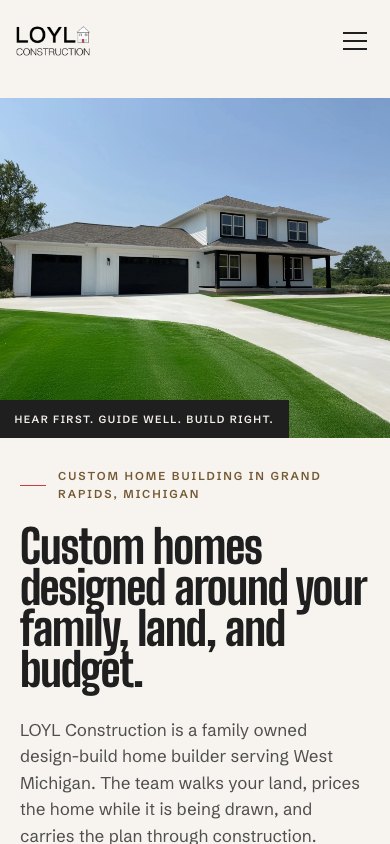 The new homepage on a phone